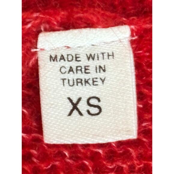 DÔEN Red Puff Sleeve Anisa Alpaca Wool Cardigan Size XS - Picture 5 of 9